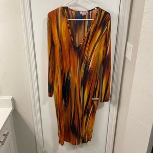 Orange marble midi dress